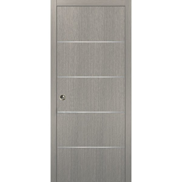 Sartodoors Pocket Interior Door, 28" x 80", Chocolate PLANUM20PD-SD-3684